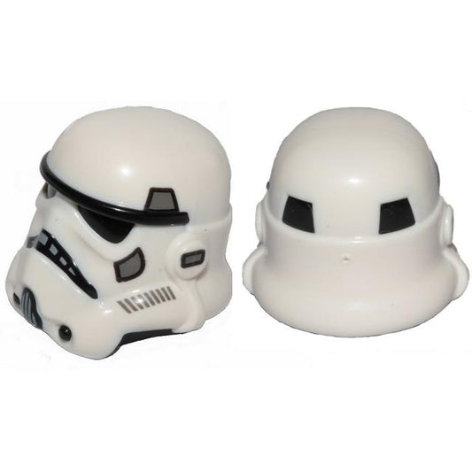 Minifigure Headgear Helmet SW Stormtrooper with Molded Black Forehead Eyes Nose Chin and Panels on Back and Printed Dark Bluish Gray Marks Pattern - Part - 42861pb02a - White - used - Qty:1