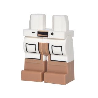 Hips and Legs with Lab Coattails with 2 Black Pockets and Medium Nougat Boots Pattern - Part - 970c00pb0706 - White - used - Qty:1