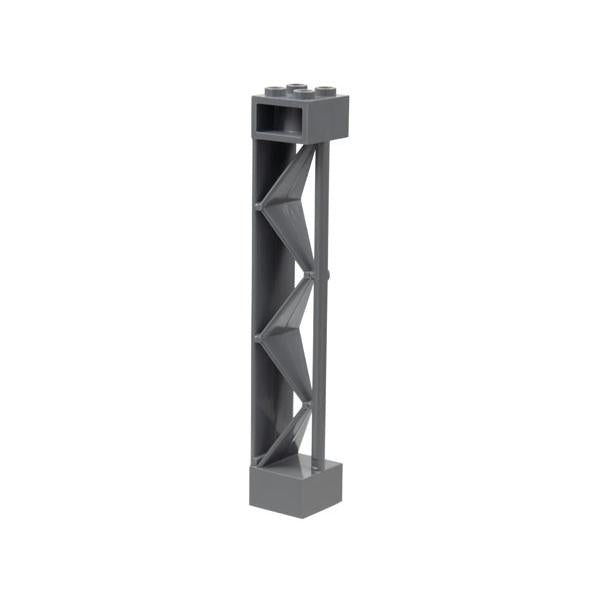 Support 2 x 2 x 10 Girder Triangular Vertical - Type 2 - Open Side Top 1 Post and 1 Panel - Part - 57893 - Dark Bluish Gray - used - Qty:1