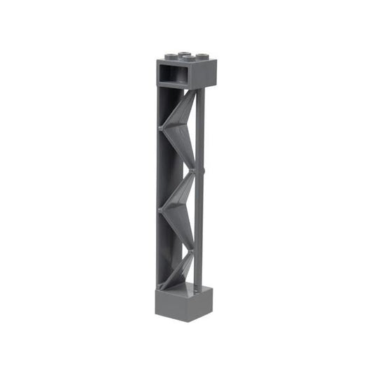 Support 2 x 2 x 10 Girder Triangular Vertical - Type 2 - Open Side Top 1 Post and 1 Panel - Part - 57893 - Dark Bluish Gray - used - Qty:1