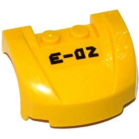 Vehicle Mudguard 3 x 4 x 1 2/3 Curved Front with 'E-02' Pattern (Sticker) - Set 60093 - Part - 98835pb016 - Yellow - used - Qty:1