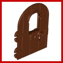 Door 1 x 4 x 6 Round Top with Window and Keyhole Nonreinforced Edge - Part - 40241 - Reddish Brown - used - Qty:1