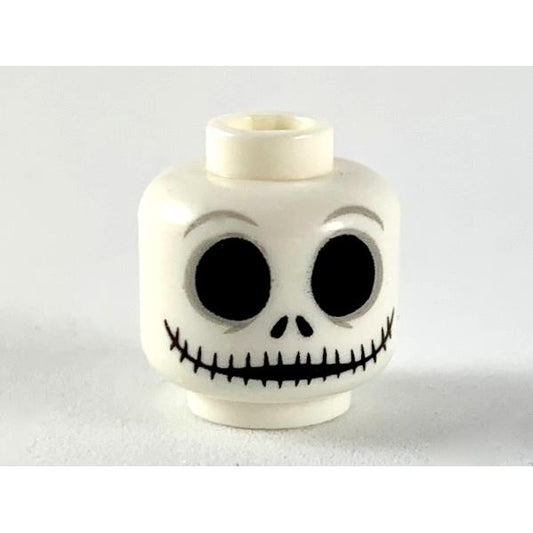Minifigure Head Skull Large Black Eyes Nostrils and Very Wide Mouth Pattern - Part - 3626pb2365 - White - used - Qty:1