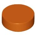 Tile Round 1 x 1 - Part - 98138 - Orange - used - Qty:5