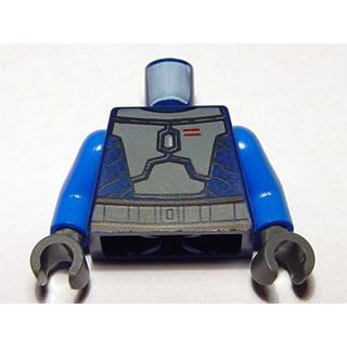 Torso SW Mandalorian Armor Plates Dark Bluish Gray Pattern (Death Watch) / Blue Arms / Dark Bluish Gray Hands - Part - 973pb0758c01 - Dark Blue - used - Qty:1