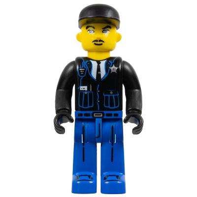 Police - Blue Legs Black Jacket Black Cap - Minifigure