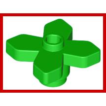 Plant Flower 2 x 2 Leaves - Angular - Part - 4727 - Bright Green - used - Qty:9