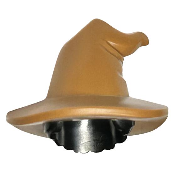 Minifigure Hair Combo Hair with Hat Short with Molded Medium Nougat Floppy Witch Hat Pattern - Part - 73213pb02 - Black - used - Qty:1
