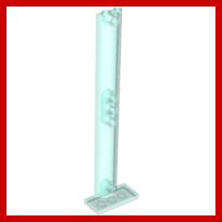 Support 2 x 4 x 13 Semicircle with 5 Pin Holes - Part - 1749 - Trans-Light Blue - used - Qty:1
