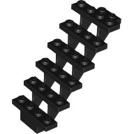 Stairs 7 x 4 x 6 Straight Open - Part - 30134 - Black - used - Qty:1