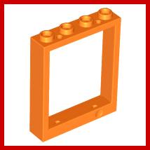 Door Frame 1 x 4 x 4 Lift - Part - 6154 - Orange - used - Qty:2