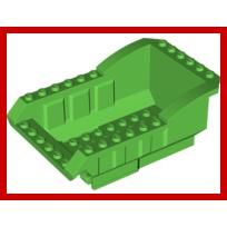 Vehicle Tipper Bed 12 x 8 x 5 with Fixed (Same Color) Hinge Plate (18926 / 44570) - Part - 18926c02 - Bright Green - used - Qty:1
