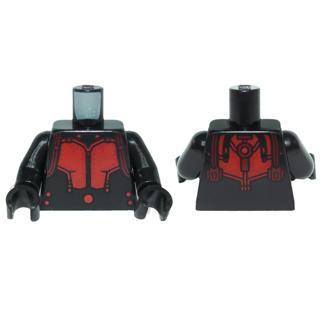 Torso Ant-Man Dark Red Body Suit Pattern / Black Arms / Black Hands - Part - 973pb2042c01 - Black - used - Qty:1