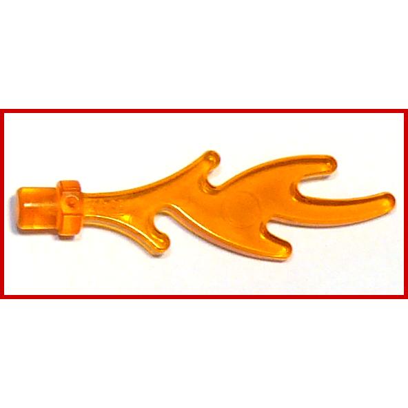 Wave Rounded Straight with Bar End (Castle Dragon Flame / Seaweed / Water) - Part - 6126b - Trans-Orange - new - Qty:18