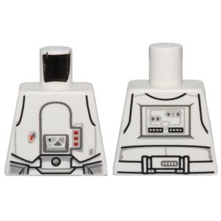 Torso SW Armor Snowtrooper with Printed Back Pattern - Part - 973pb1317 - White - used - Qty:1
