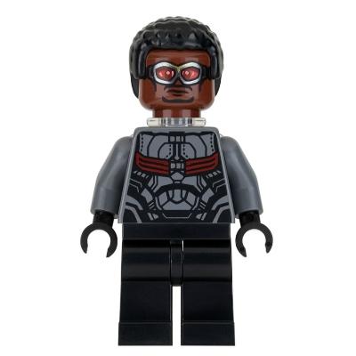 Falcon - Dark Bluish Gray and Black Suit Plain Legs - Minifigure - Used