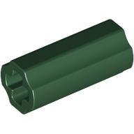 Technic Axle Connector 2L (Smooth with x Hole + Orientation) - Part - 6538c - Dark Green - used - Qty:1