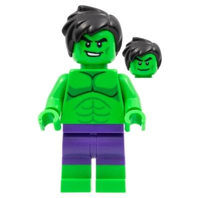 Hulk - Minifigure Dark Purple Pants Short Tousled Hair - Minifigure - Used