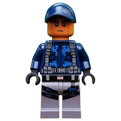 ACU Trooper - Male Dark Blue Cap Medium Nougat Head - Minifigure - Used