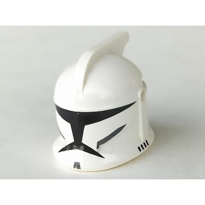 Minifigure Headgear Helmet SW Clone Trooper with Holes Standard Pattern - Part - 61189pb03 - White - used - Qty:1
