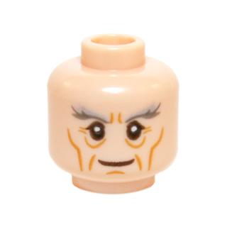 Minifigure Head LotR Gandalf Thick Gray Eyebrows Cheek Lines and Wrinkles Pattern - Part - 3626pb1430 - Light Nougat - new - Qty:1