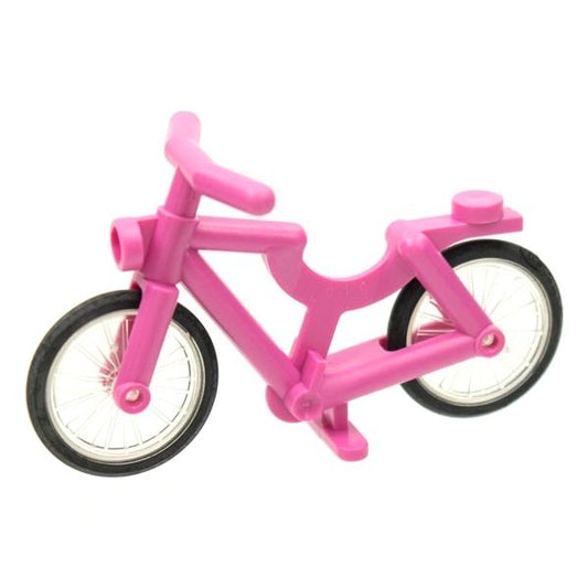 Bicycle with Handlebars with Trans-Clear Wheels and Black Tires (4719 / 4720 / 2807) - Part - 4719c01 - Red - used - Qty:1