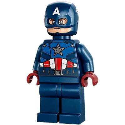 Captain America - Dark Blue Suit Dark Red Hands Helmet - Minifigure
