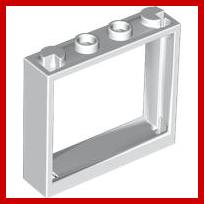 Window 1 x 4 x 3 - No Shutter Tabs - Part - 60594 - White - used - Qty:7