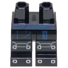 Hips and Legs with Dark Blue Belt Knee Pads and Silver Buckles Pattern - Part - 970c00pb0876 - Black - used - Qty:1