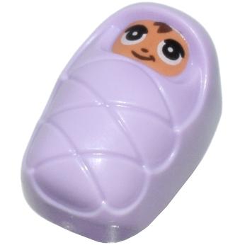 Baby / Infant - with Stud Holder on Back with Smiling Face Large Eyes and Hair Pattern (Baby Jayson / Eman) (6469473) - Minifigure - New