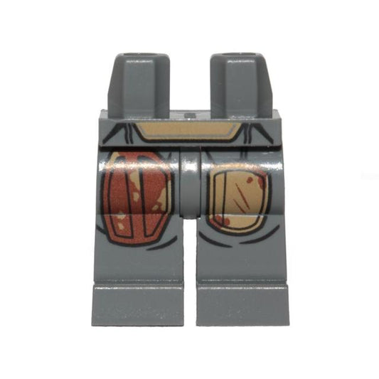 Hips and Legs with SW Mandalorian Armor Reddish Brown and Tan Patches Pattern - Part - 970c00pb1020 - Dark Bluish Gray - used - Qty:1