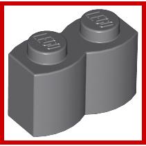 Brick Modified 1 x 2 with Log Profile - Part - 30136 - Black - new - Qty:14