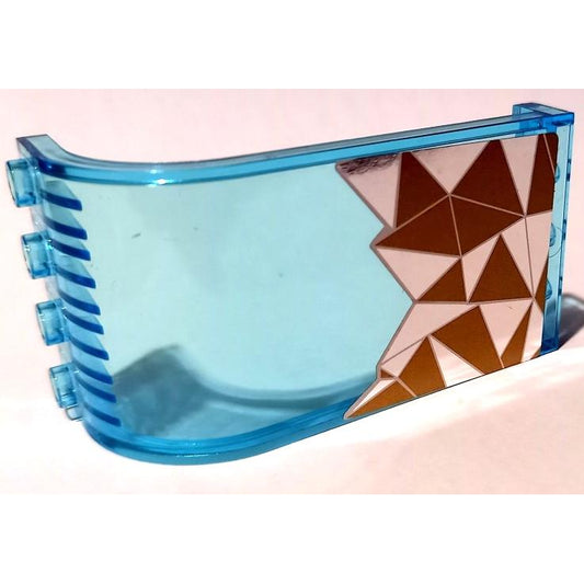 Panel 3 x 4 x 6 Curved Top with Silver and Gold Triangles Mosaic Pattern (Sticker) - Set 41106 - Part - 2571pb10 - Trans-Light Blue - used - Qty:2