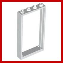 Door Frame 1 x 4 x 6 with 4 Holes on Top and Bottom - Part - 30179 - White - used - Qty:1