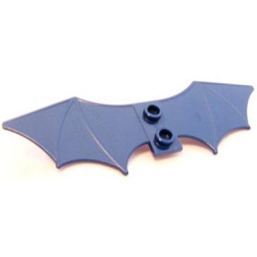 Minifigure Wings Webbed Extended with Neck Bracket and 2 Back Studs - Part - 98722 - Dark Blue - used - Qty:1