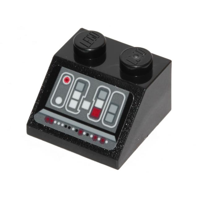 Slope 45 2 x 2 with SW Millennium Falcon Control Panel Pattern (Sticker) - Sets 75105 / 75257 - Part - 3039pb125 - Black - used - Qty:1