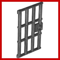 Door 1 x 4 x 6 Barred with Stud Handle - Part - 60621 - Pearl Dark Gray - used - Qty:8