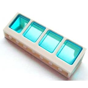 Window 2 x 8 x 2 Boat with Trans-Light Blue Glass (89648 / 89649) - Part - 89648c02 - White - used - Qty:1