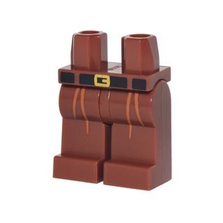 Hips and Legs with Orange Pleats Black Belt with Gold Buckle Pattern - Part - 970c00pb0703 - Reddish Brown - used - Qty:1