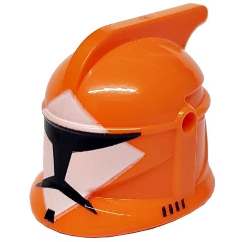 Minifigure Headgear Helmet SW Clone Trooper with Holes Bomb Squad Trooper Pattern - Part - 61189pb08 - Orange - used - Qty:1