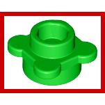 Plate Round 1 x 1 with Flower Edge (4 Knobs / Petals) - Part - 33291 - Bright Green - used - Qty:18