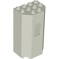 Panel 3 x 4 x 6 Turret Wall with Window - Part - 30246 - Light Gray - used - Qty:1
