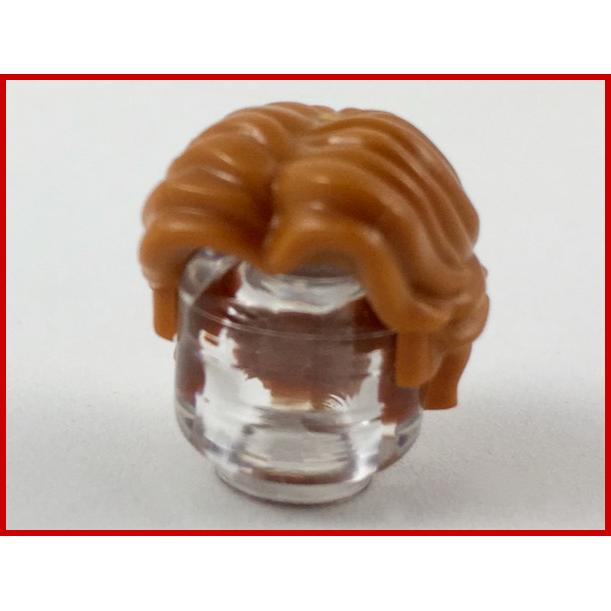 Minifigure Hair Short Wavy with Center Part - Part - 26139 - Dark Orange - used - Qty:1