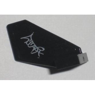 Tail Shuttle Small with Space Police 3 White Random Damage Pattern on Right Side (Sticker) - Set 5970 - Part - 44661pb006 - Black - used - Qty:4