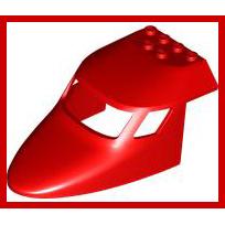 Aircraft Fuselage Forward Top Curved 6 x 10 x 4 with 3 Window Panes - Part - 87613 - Red - used - Qty:1