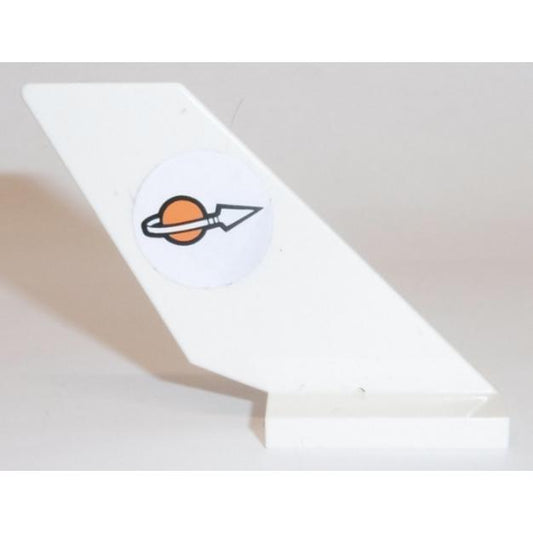 Tail Shuttle with Classic Space Logo Pattern Model Right Side (Sticker) - Sets 7690 / 7692 - Part - 6239pb030r - White - used - Qty:3