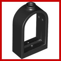 Window 1 x 2 x 2 2/3 with Rounded Top - Part - 30044 - Black - used - Qty:1
