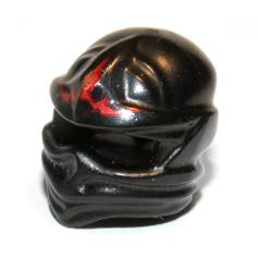 Minifigure Headgear Ninjago Wrap Type 1 with Dark Red Metallic Magenta and Neon Green Crystals Earth Energy Pattern - Part - 98133pb04 - Black - used - Qty:1