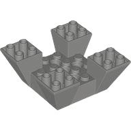 Slope Inverted 65 6 x 6 x 2 Quad with Cutouts - Part - 30373 - Dark Bluish Gray - used - Qty:3