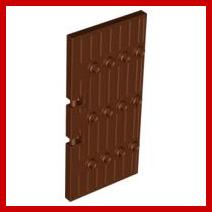 Door 1 x 5 x 8 1/2 Stockade - Part - 87601 - Reddish Brown - used - Qty:2